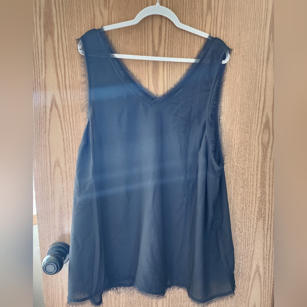 Sheer Frayed Tank Top